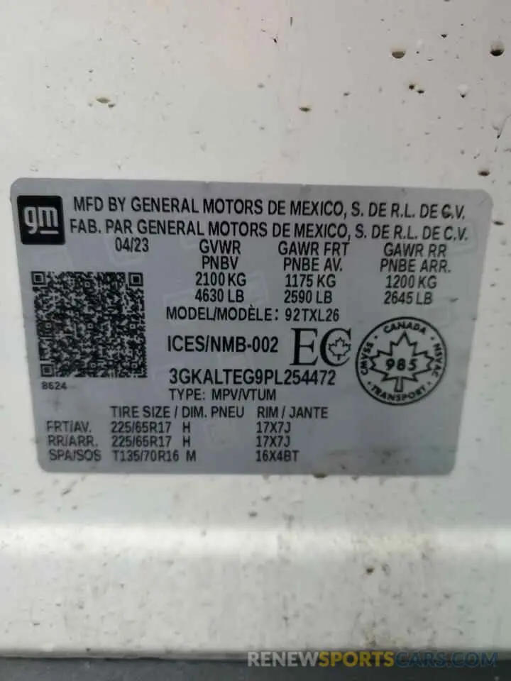 13 Фотография поврежденного автомобиля 3GKALTEG9PL254472 GMC TERRAIN 2023