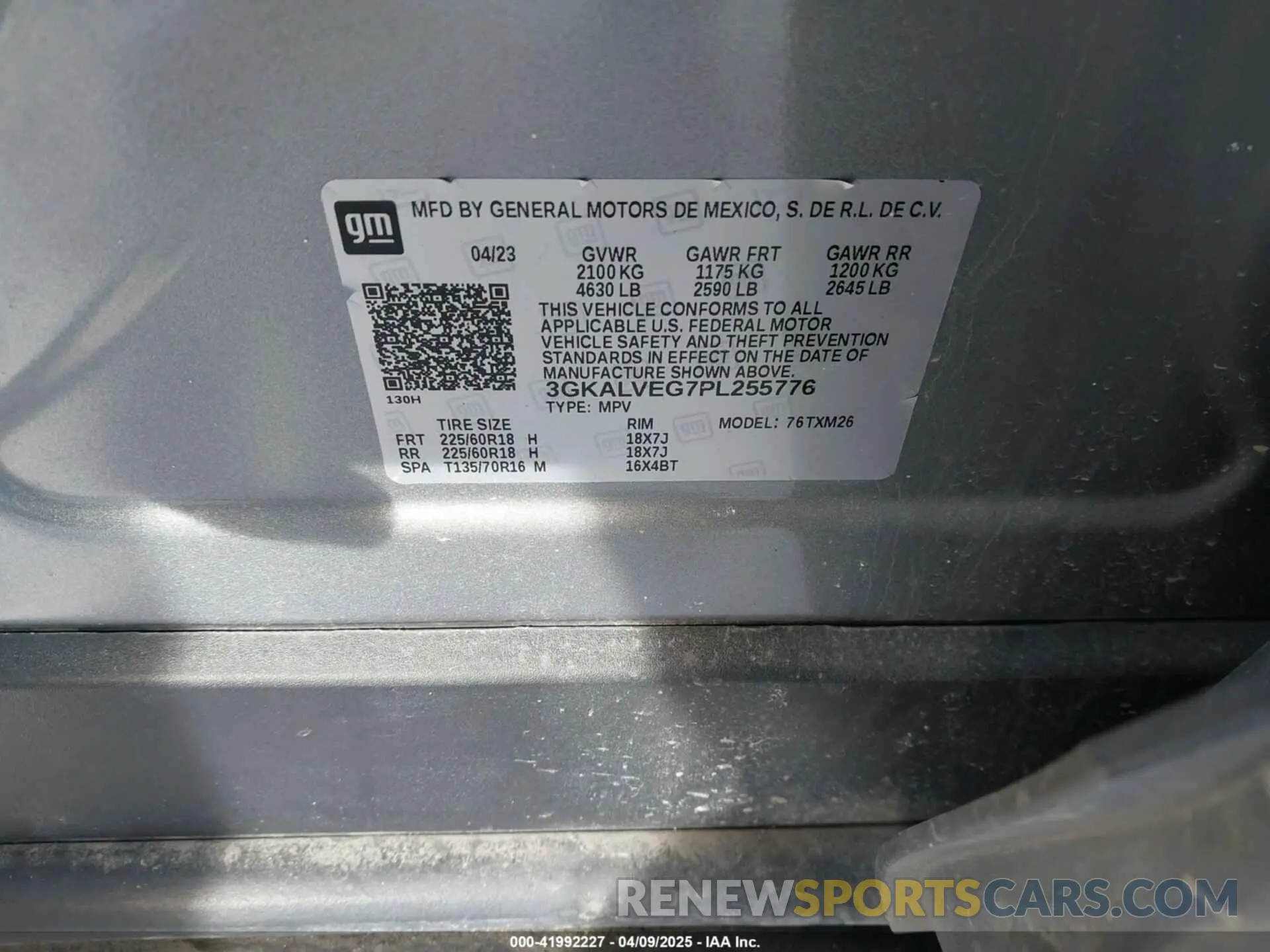 9 Фотография поврежденного автомобиля 3GKALVEG7PL255776 GMC TERRAIN 2023