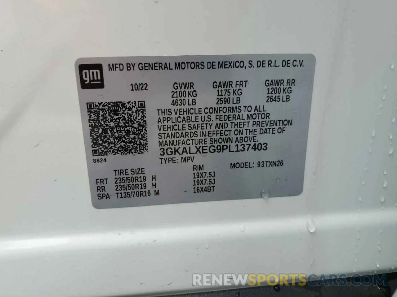 16 Photograph of a damaged car 3GKALXEG9PL137403 GMC TERRAIN 2023