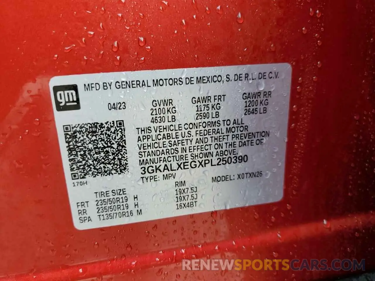 13 Photograph of a damaged car 3GKALXEGXPL250390 GMC TERRAIN 2023
