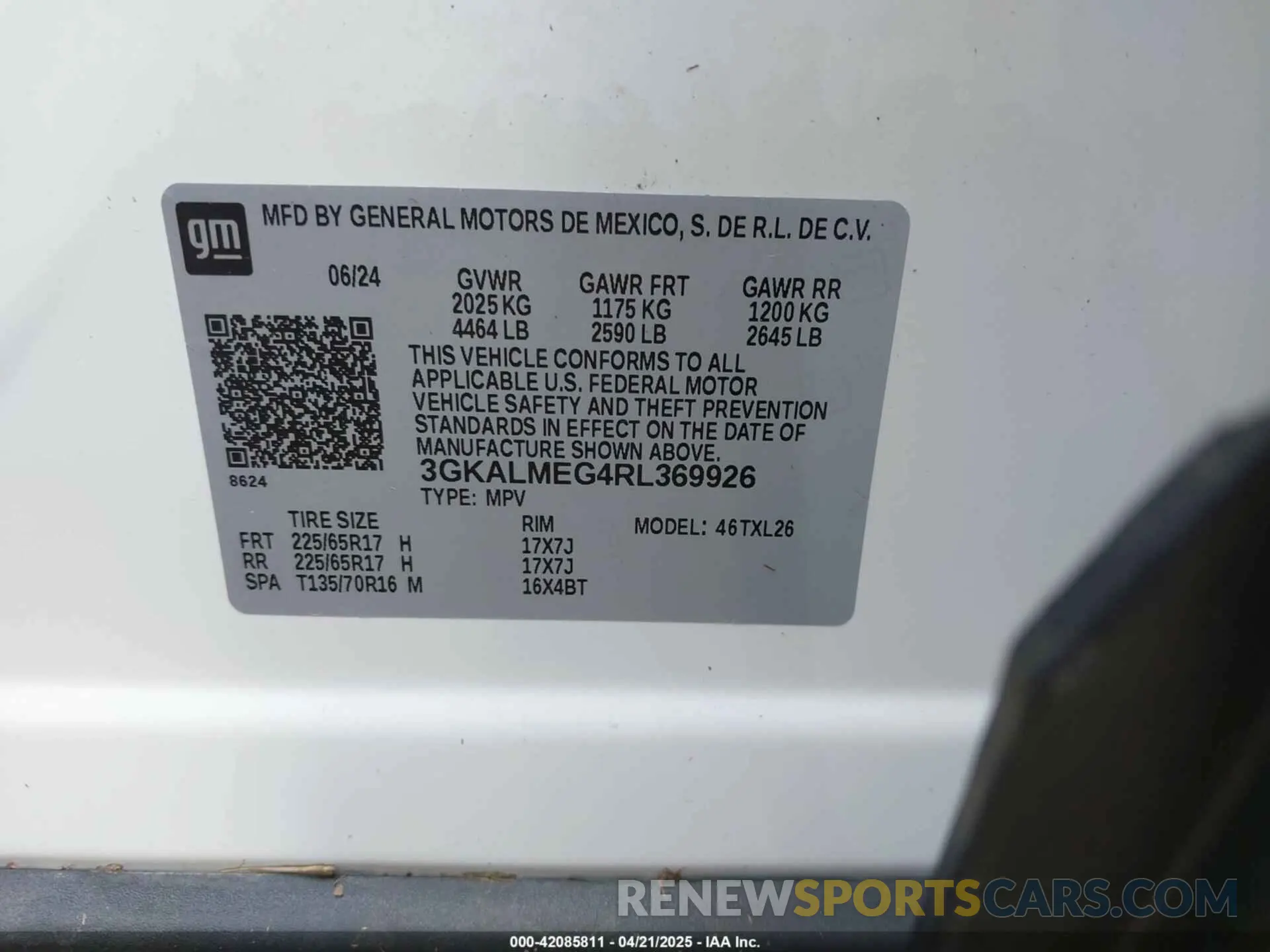 9 Photograph of a damaged car 3GKALMEG4RL369926 GMC TERRAIN 2024