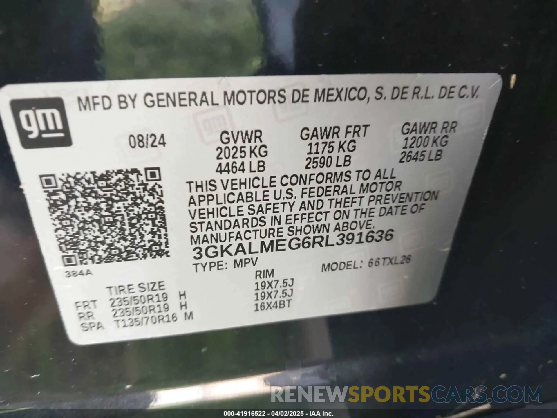 9 Photograph of a damaged car 3GKALMEG6RL391636 GMC TERRAIN 2024