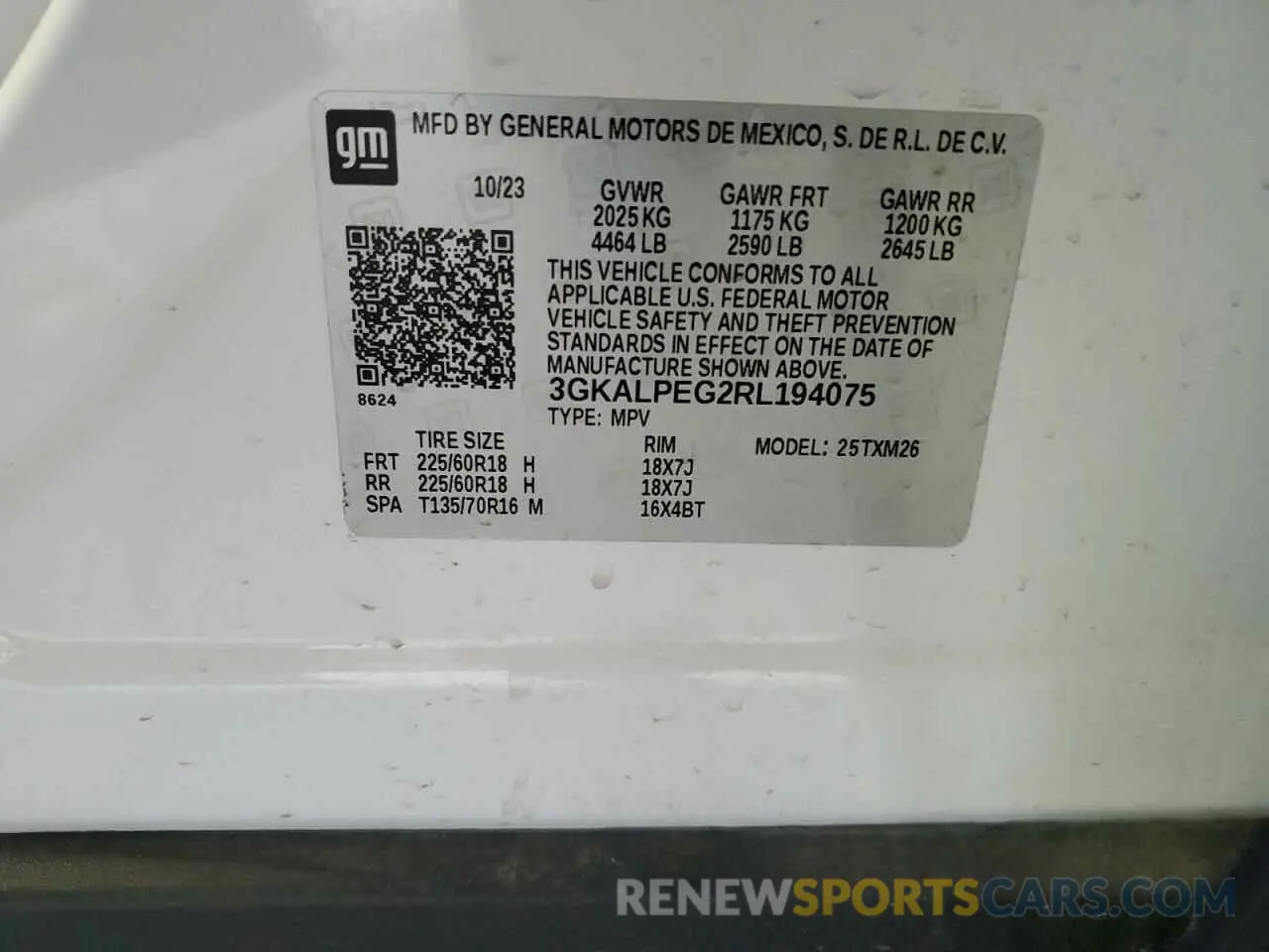 13 Фотография поврежденного автомобиля 3GKALPEG2RL194075 GMC TERRAIN 2024