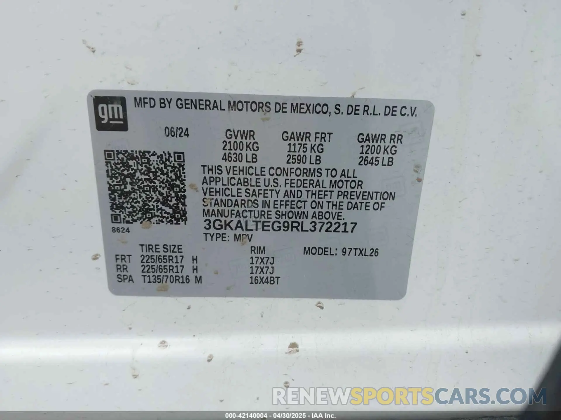 9 Photograph of a damaged car 3GKALTEG9RL372217 GMC TERRAIN 2024