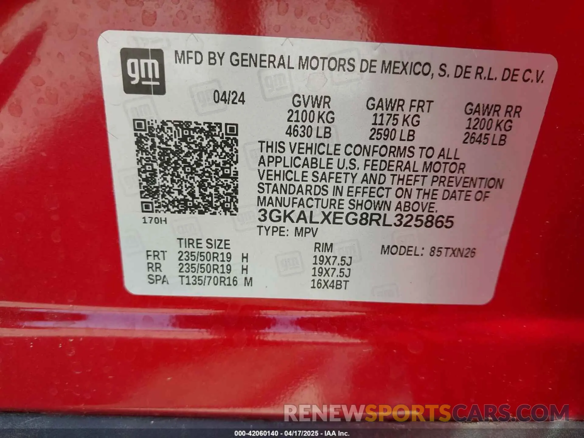 9 Фотография поврежденного автомобиля 3GKALXEG8RL325865 GMC TERRAIN 2024