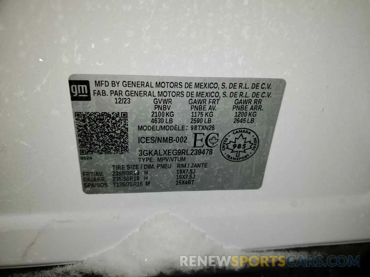 13 Photograph of a damaged car 3GKALXEG9RL239478 GMC TERRAIN 2024