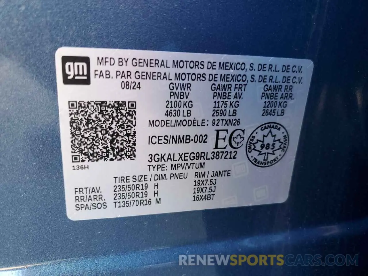 14 Фотография поврежденного автомобиля 3GKALXEG9RL387212 GMC TERRAIN 2024