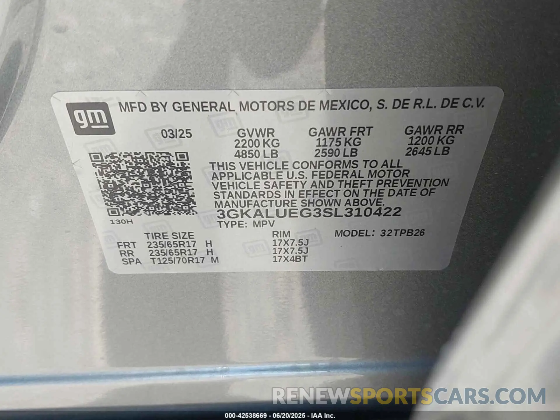 9 Photograph of a damaged car 3GKALUEG3SL310422 GMC TERRAIN 2025