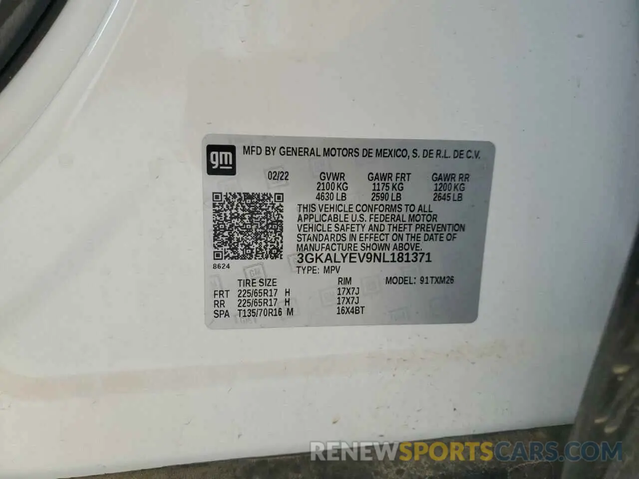 15 Photograph of a damaged car 3GKALYEV9NL181371 GMC TERRAIN AT 2022