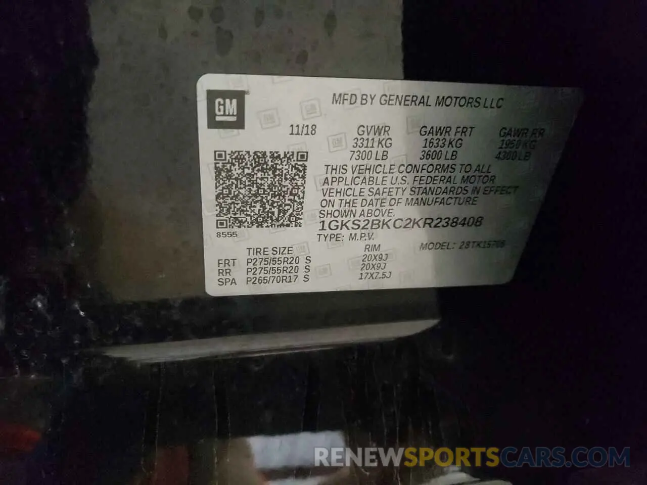 13 Фотография поврежденного автомобиля 1GKS2BKC2KR238408 GMC YUKON 2019