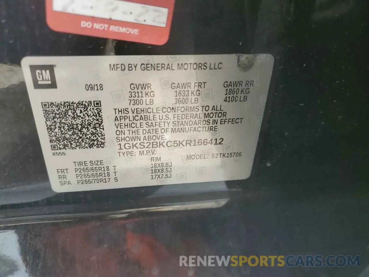 14 Фотография поврежденного автомобиля 1GKS2BKC5KR166412 GMC YUKON 2019