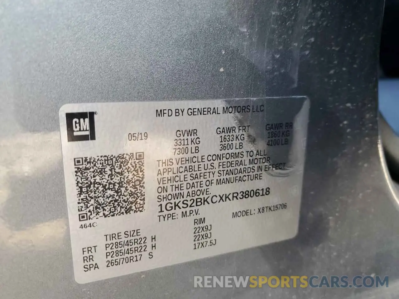 13 Фотография поврежденного автомобиля 1GKS2BKCXKR380618 GMC YUKON 2019