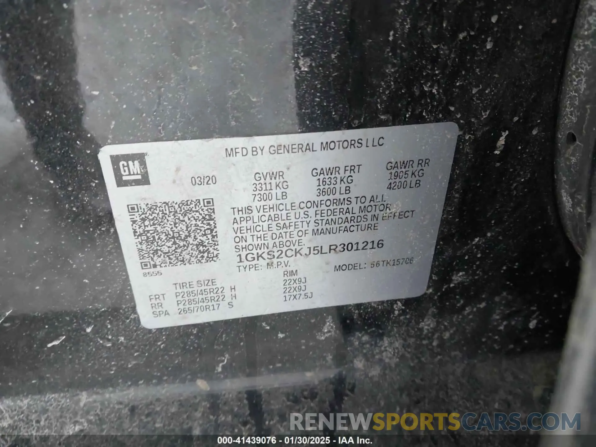 9 Фотография поврежденного автомобиля 1GKS2CKJ5LR301216 GMC YUKON 2020