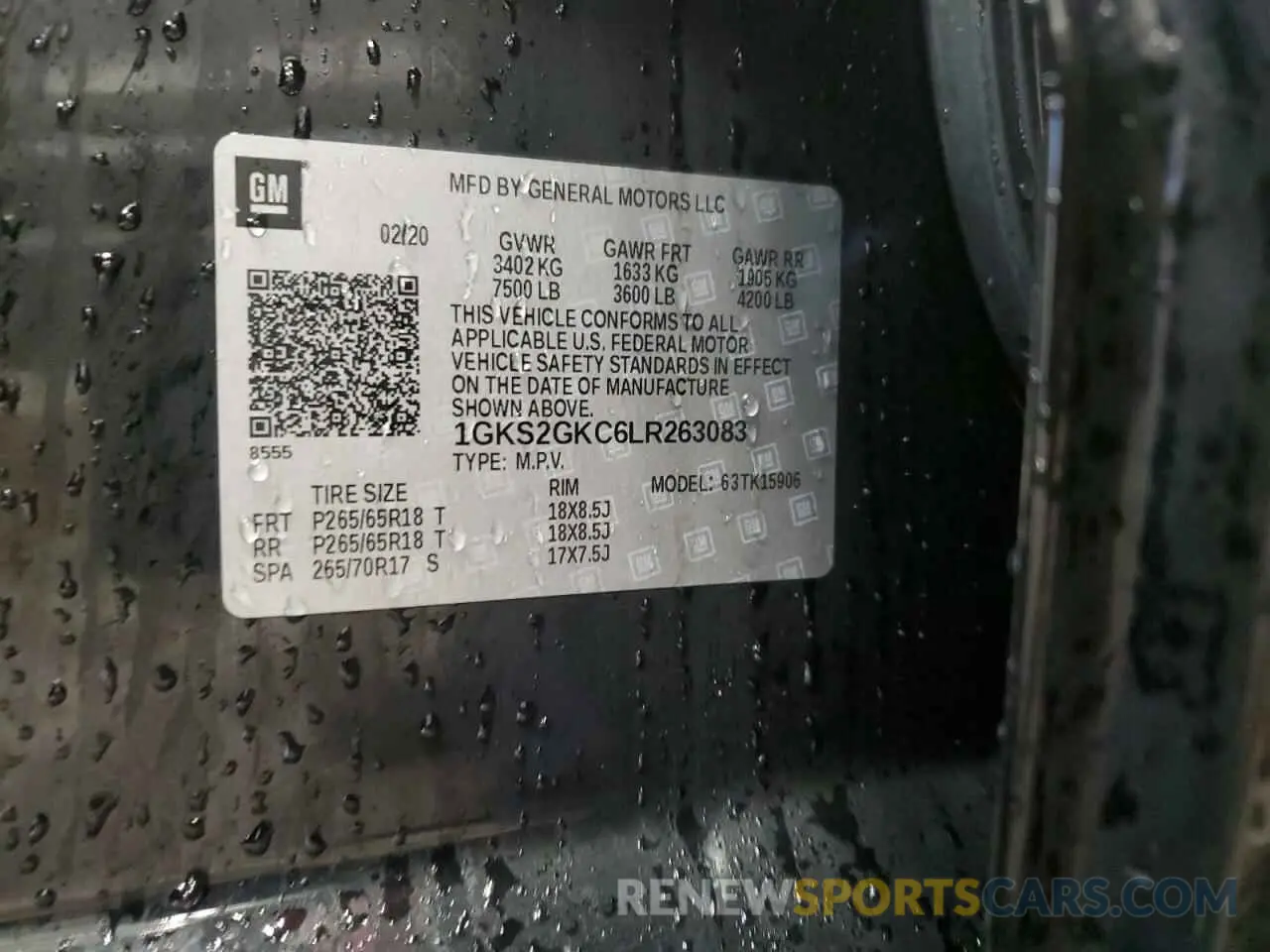 13 Фотография поврежденного автомобиля 1GKS2GKC6LR263083 GMC YUKON 2020