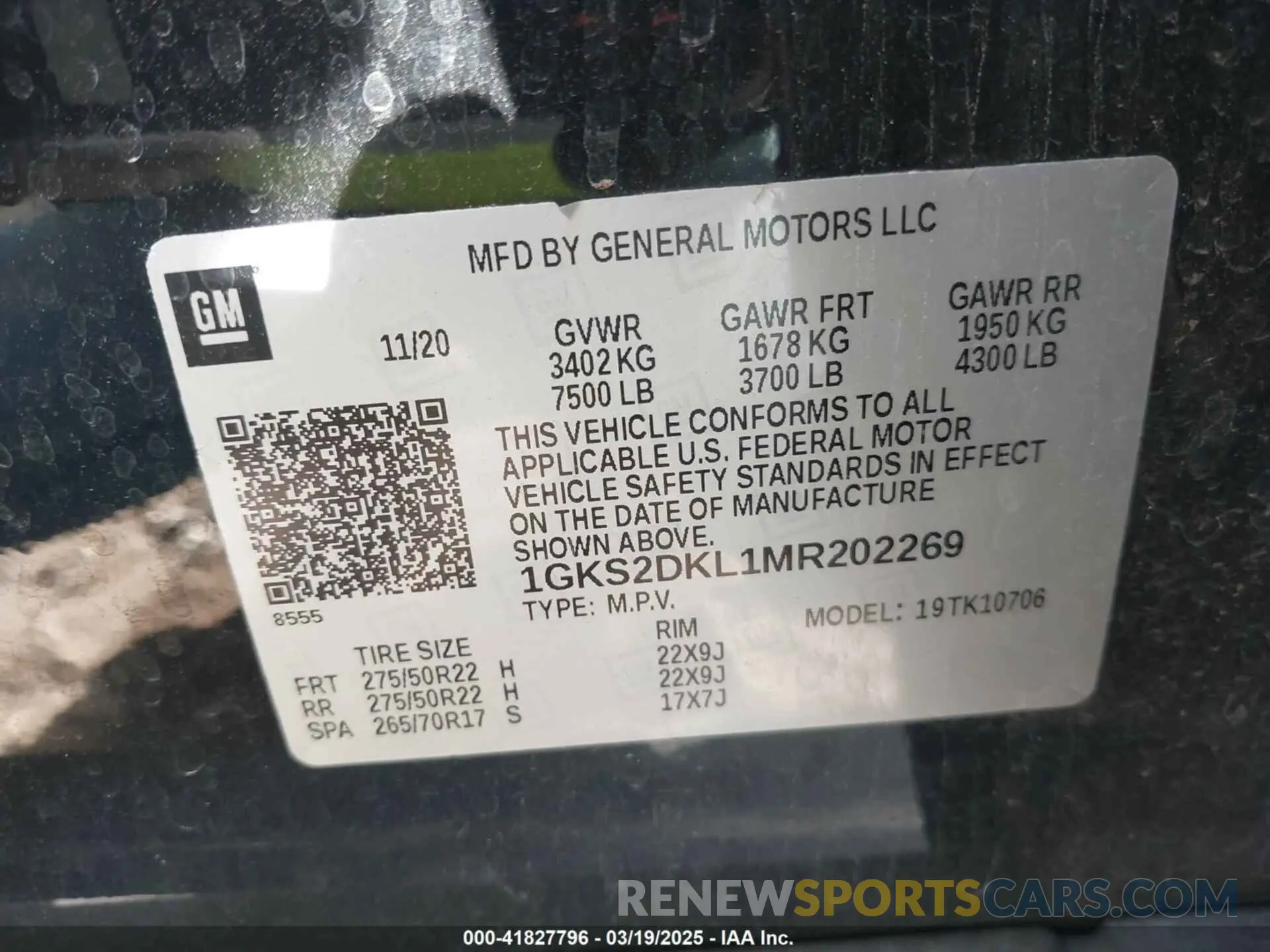 9 Фотография поврежденного автомобиля 1GKS2DKL1MR202269 GMC YUKON 2021
