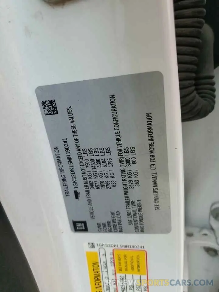 14 Фотография поврежденного автомобиля 1GKS2DKL5MR190241 GMC YUKON 2021