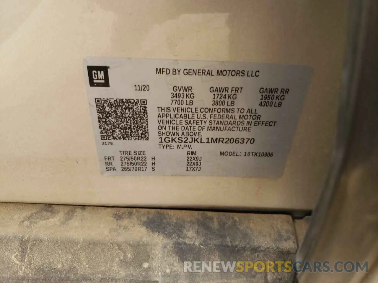 14 Фотография поврежденного автомобиля 1GKS2JKL1MR206370 GMC YUKON 2021