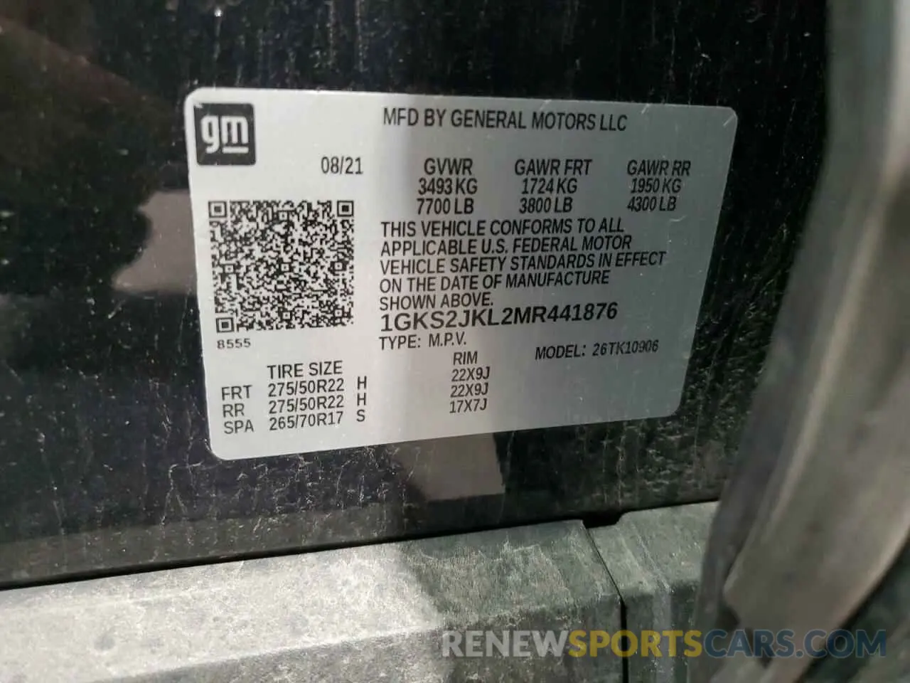 13 Photograph of a damaged car 1GKS2JKL2MR441876 GMC YUKON 2021