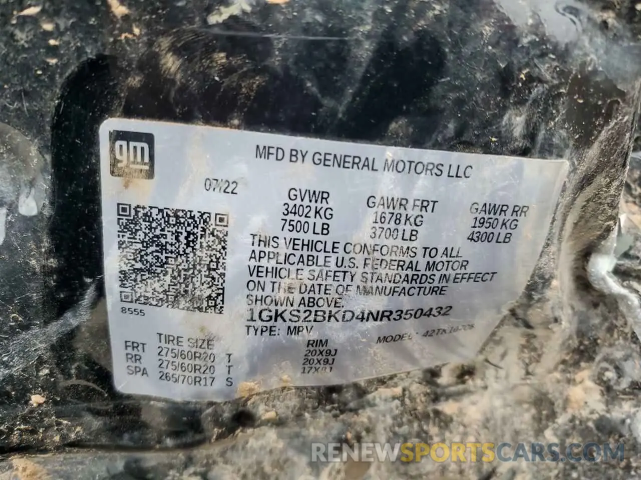 14 Фотография поврежденного автомобиля 1GKS2BKD4NR350432 GMC YUKON 2022