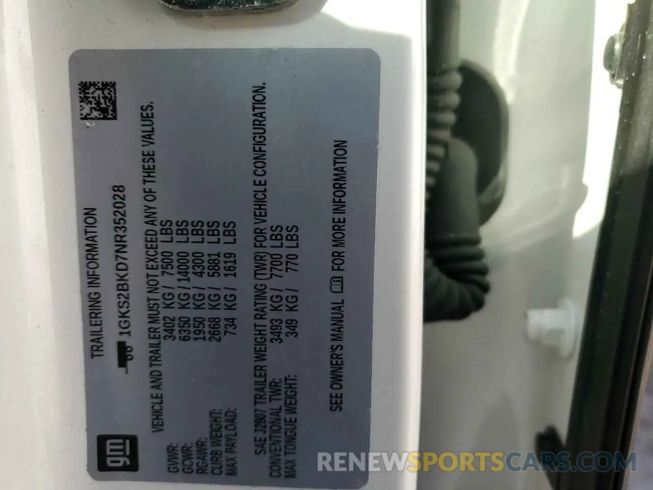 13 Фотография поврежденного автомобиля 1GKS2BKD7NR352028 GMC YUKON 2022