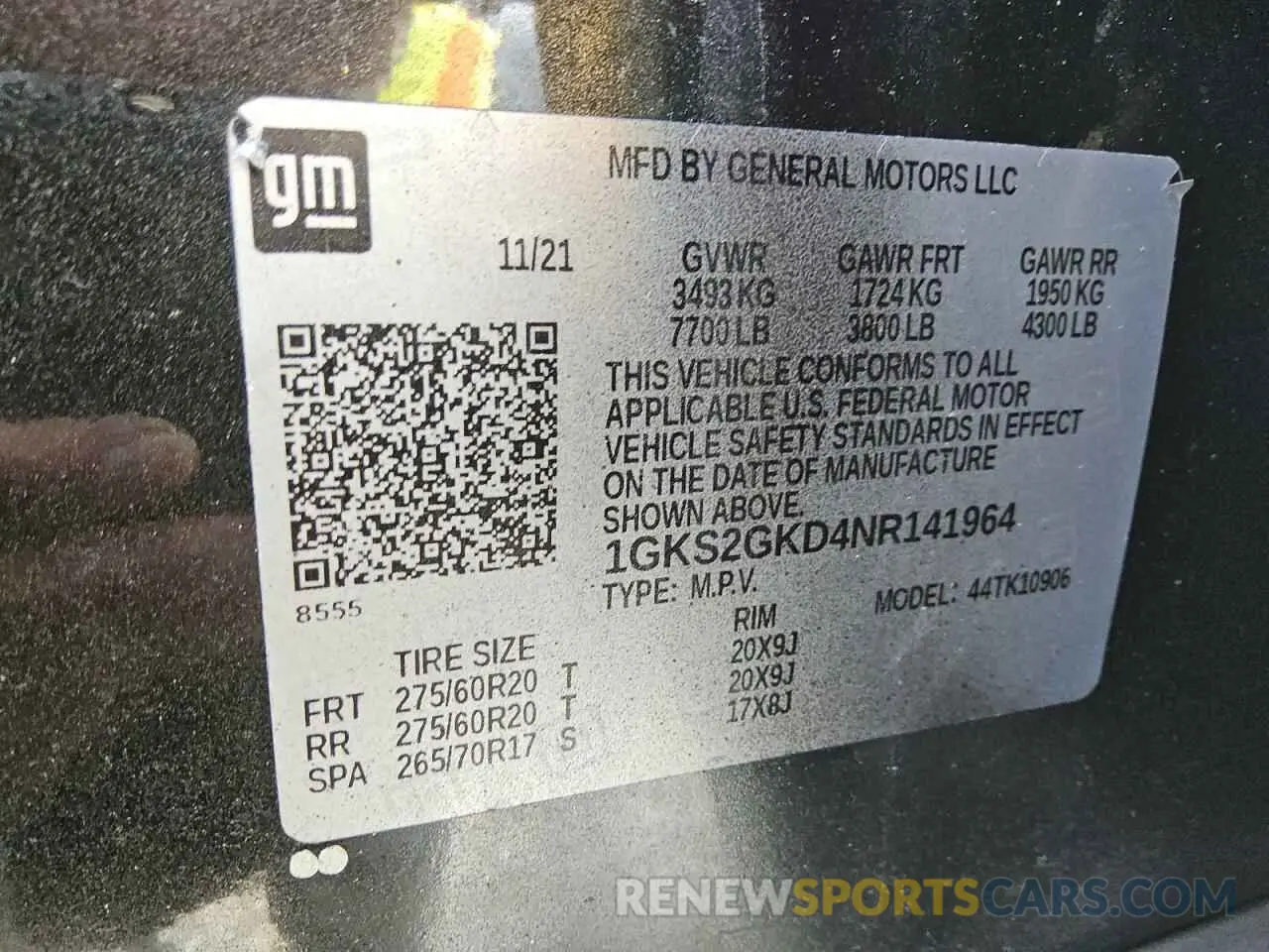 13 Фотография поврежденного автомобиля 1GKS2GKD4NR141964 GMC YUKON 2022