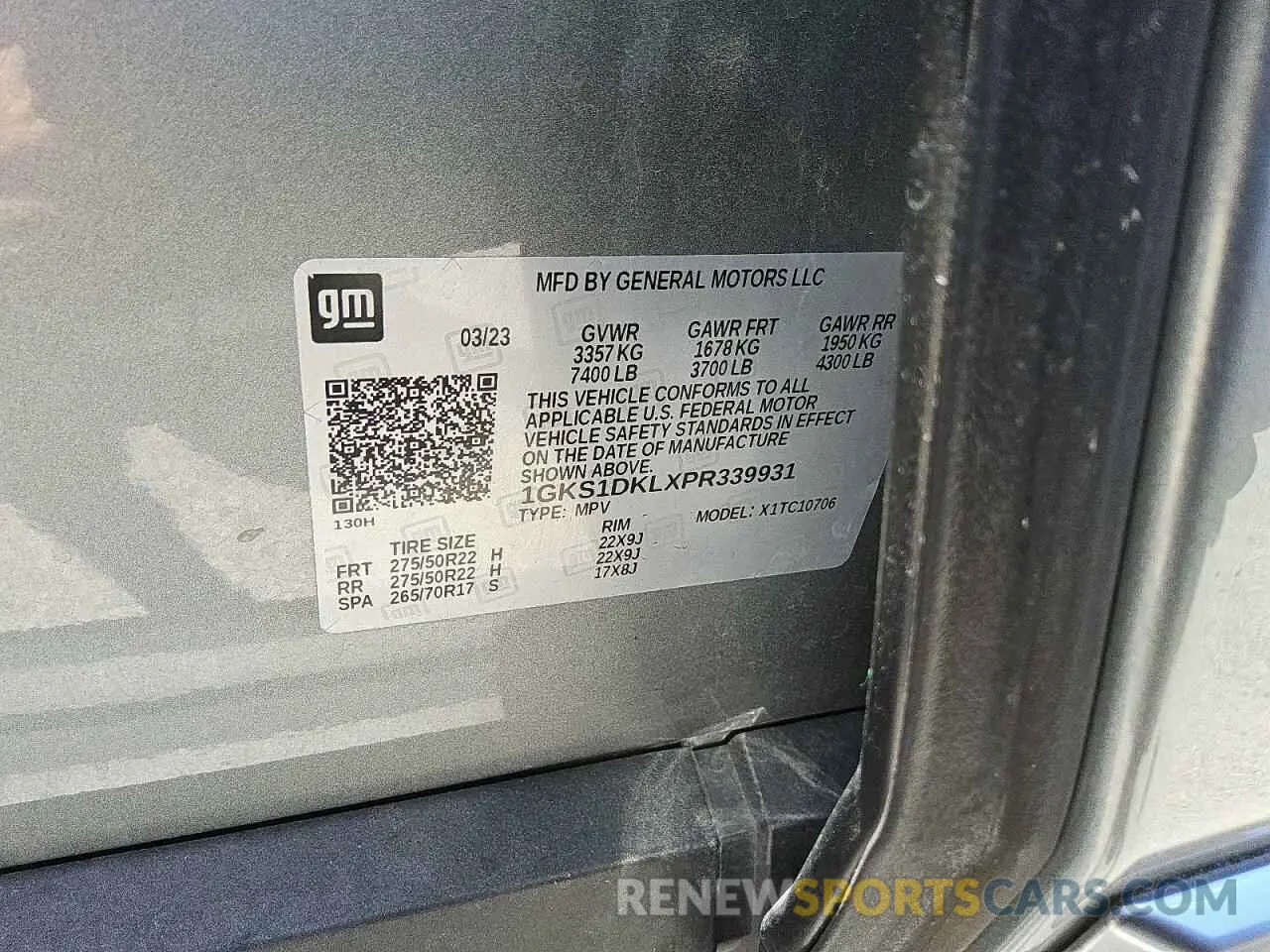 13 Фотография поврежденного автомобиля 1GKS1DKLXPR339931 GMC YUKON 2023