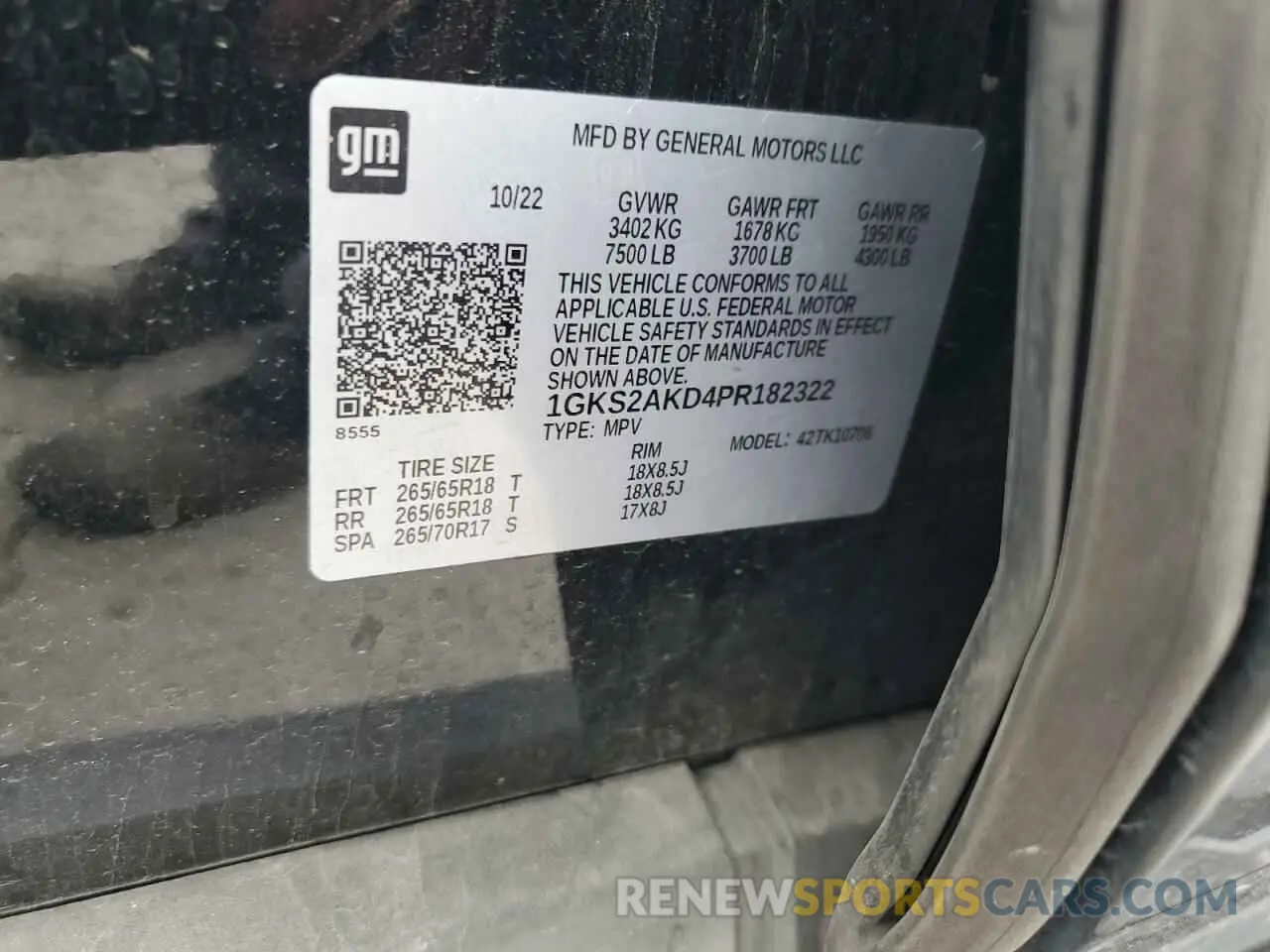 14 Photograph of a damaged car 1GKS2AKD4PR182322 GMC YUKON 2023