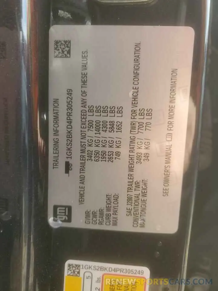 13 Фотография поврежденного автомобиля 1GKS2BKD4PR305249 GMC YUKON 2023