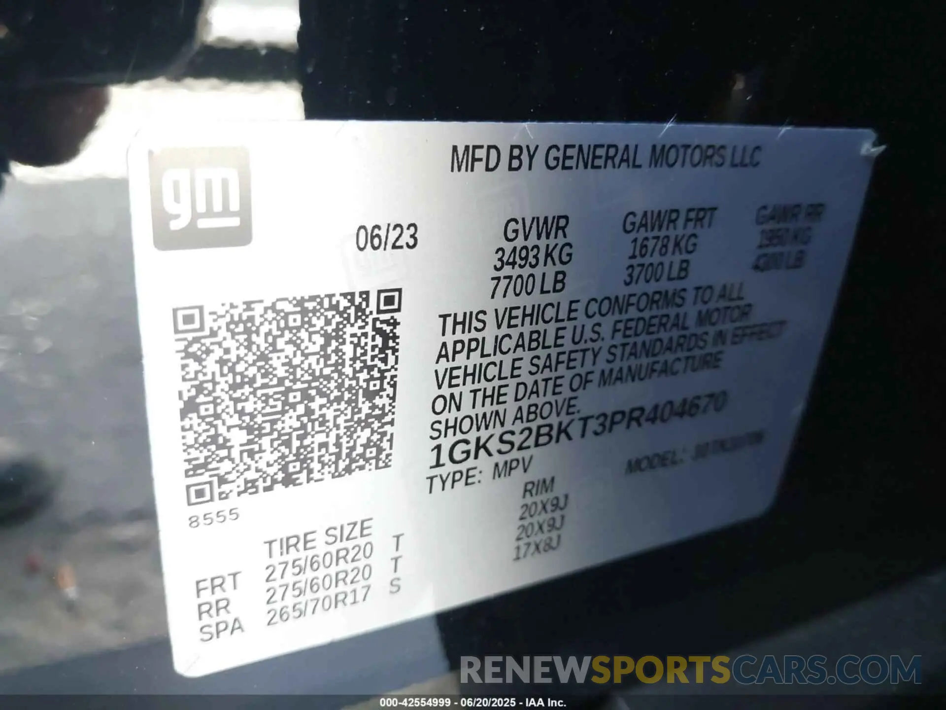 9 Фотография поврежденного автомобиля 1GKS2BKT3PR404670 GMC YUKON 2023