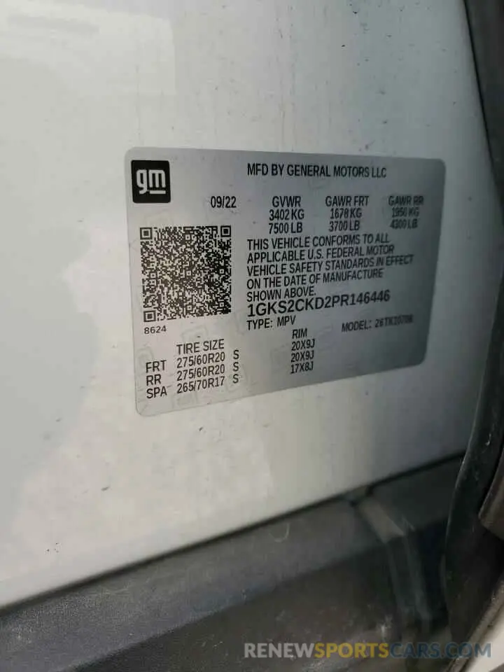 16 Фотография поврежденного автомобиля 1GKS2CKD2PR146446 GMC YUKON 2023