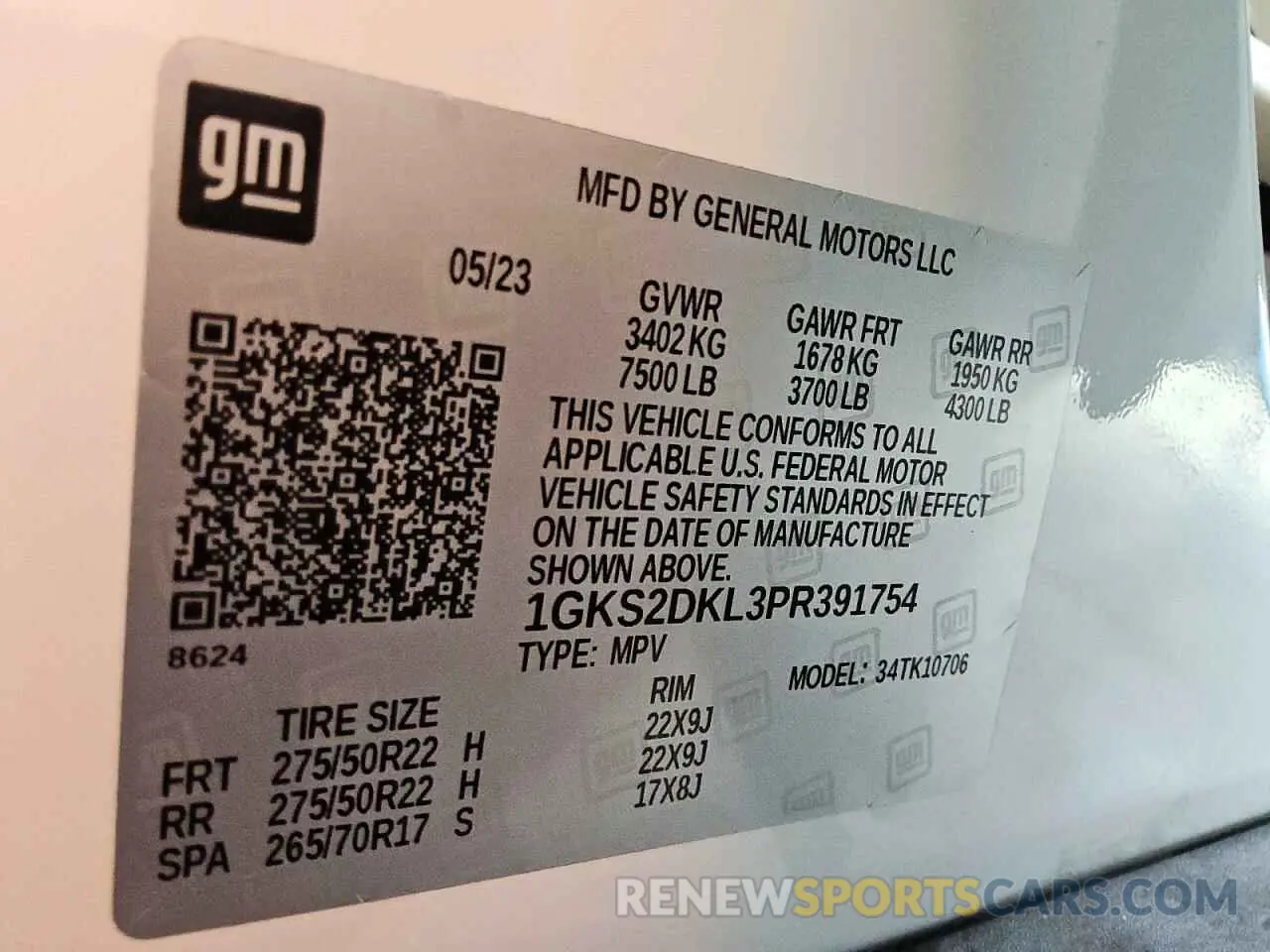 13 Фотография поврежденного автомобиля 1GKS2DKL3PR391754 GMC YUKON 2023