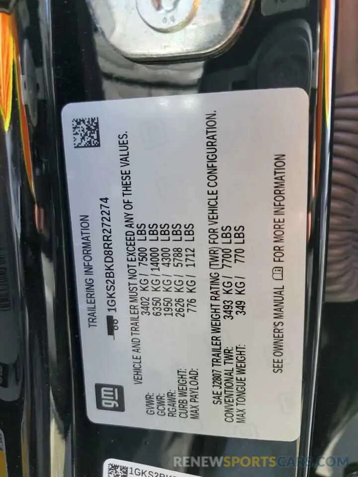 14 Фотография поврежденного автомобиля 1GKS2BKD8RR272274 GMC YUKON 2024