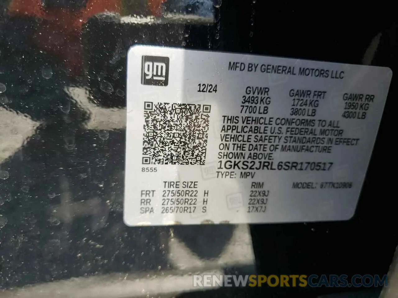 13 Фотография поврежденного автомобиля 1GKS2JRL6SR170517 GMC YUKON 2025