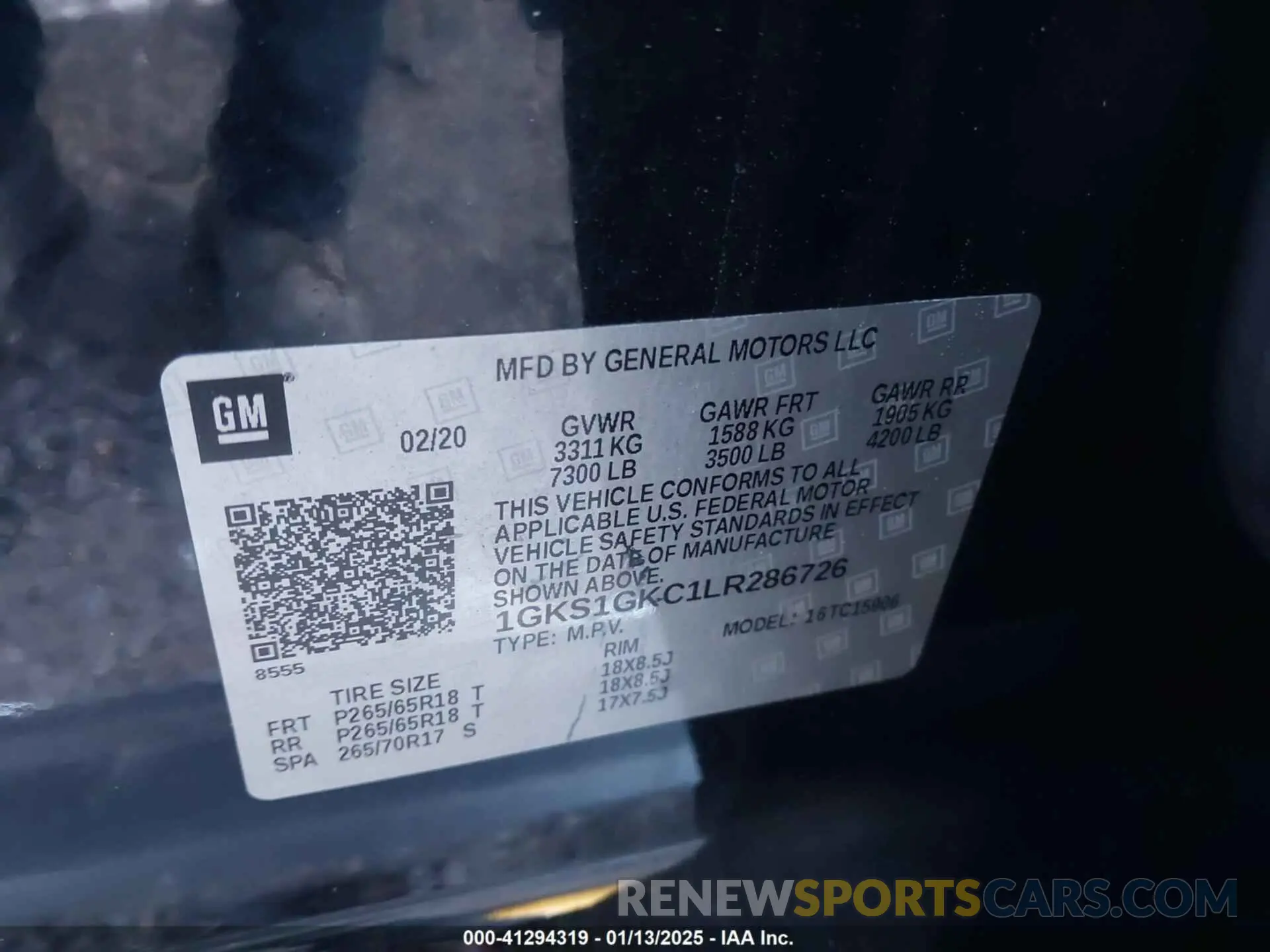 9 Фотография поврежденного автомобиля 1GKS1GKC1LR286726 GMC YUKON XL 2020