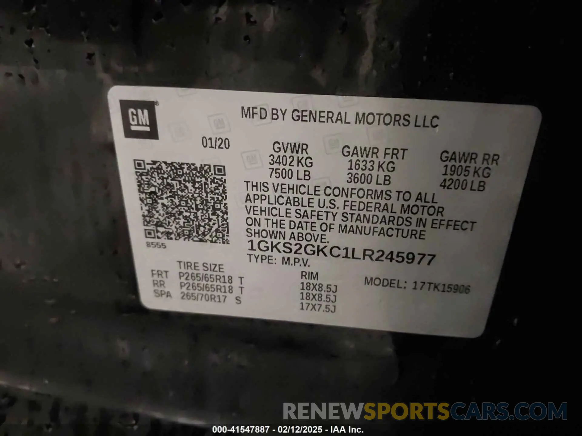 9 Фотография поврежденного автомобиля 1GKS2GKC1LR245977 GMC YUKON XL 2020