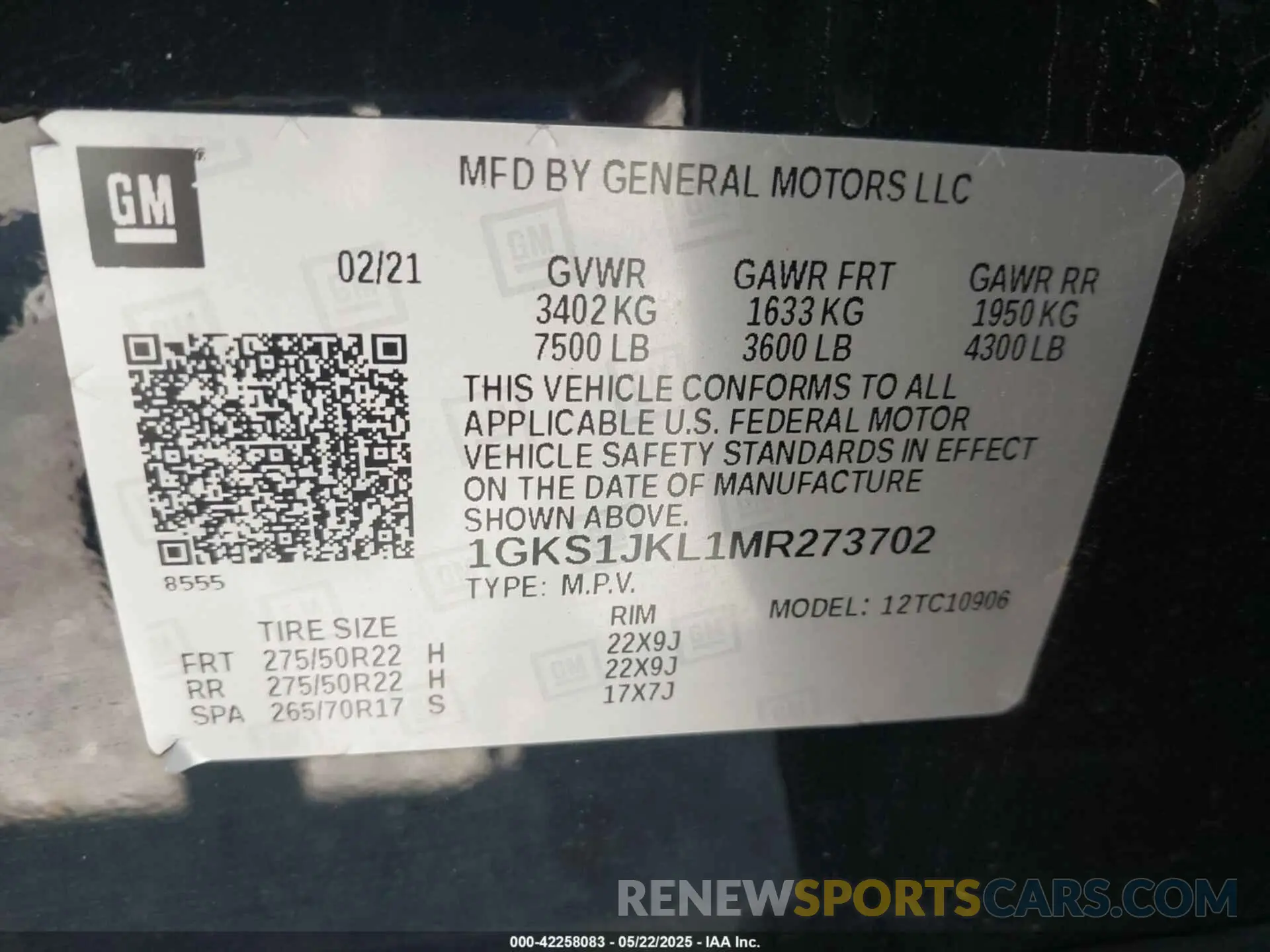 9 Фотография поврежденного автомобиля 1GKS1JKL1MR273702 GMC YUKON XL 2021