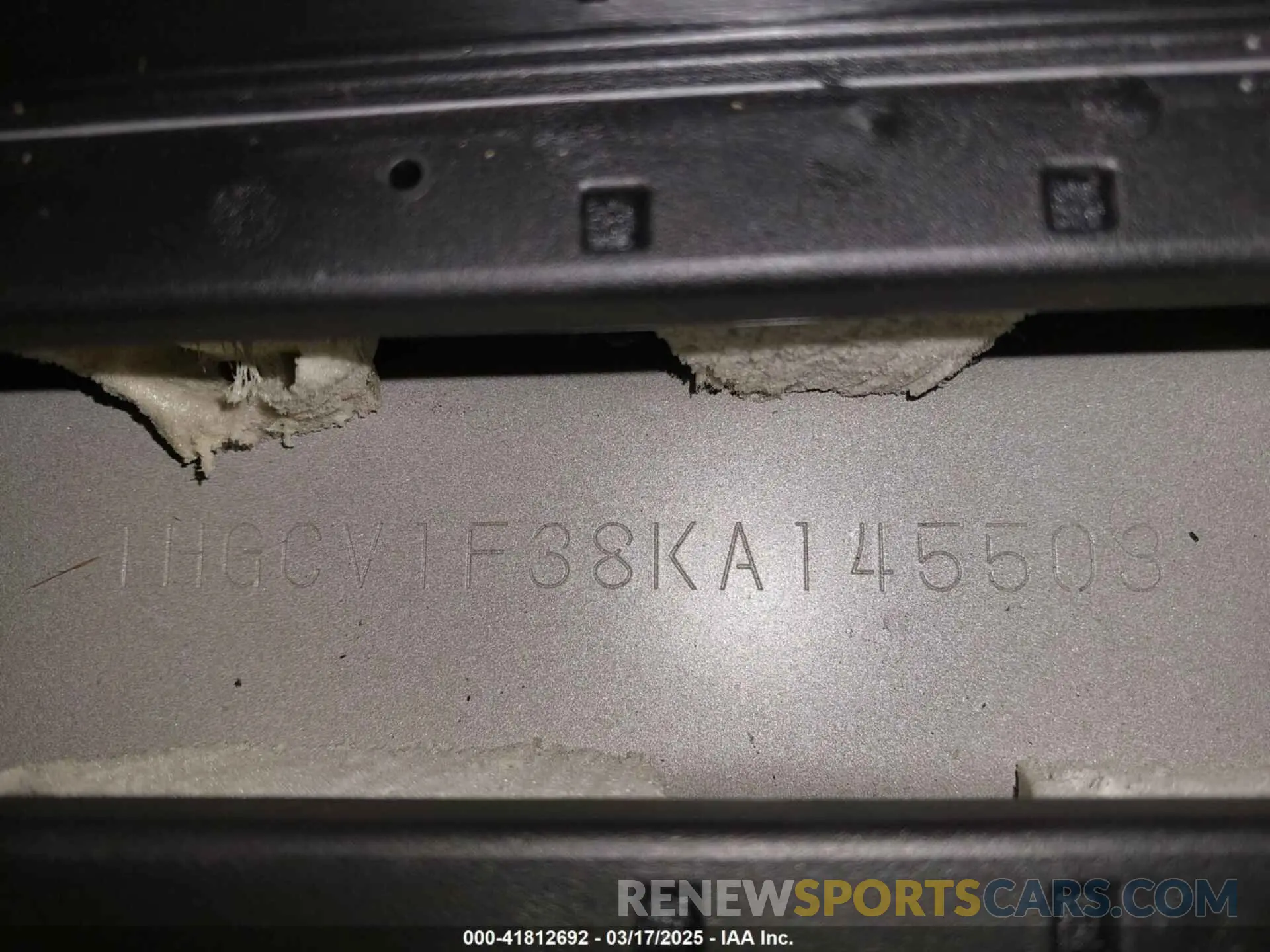 19 Photograph of a damaged car 1HGCV1F38KA145503 HONDA ACCORD 2019