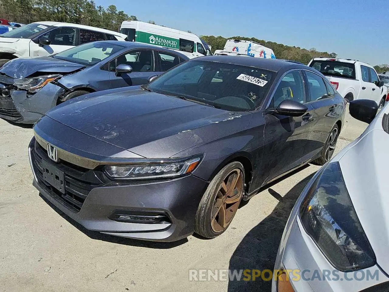 1 Photograph of a damaged car 1HGCV1F3XKA091086 HONDA ACCORD 2019