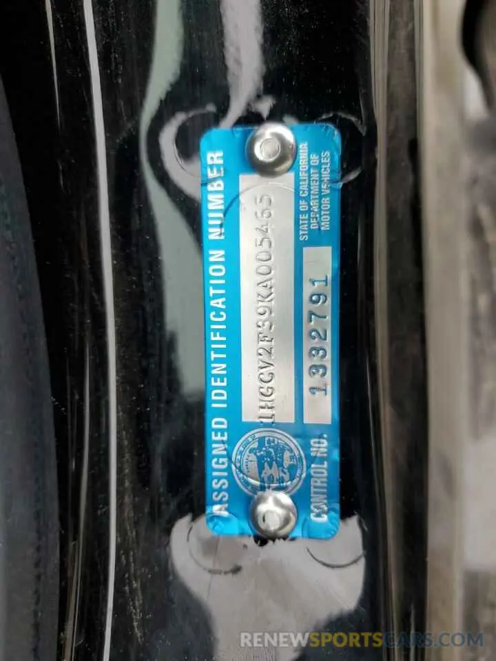 13 Photograph of a damaged car 1HGCV2F39KA005465 HONDA ACCORD 2019