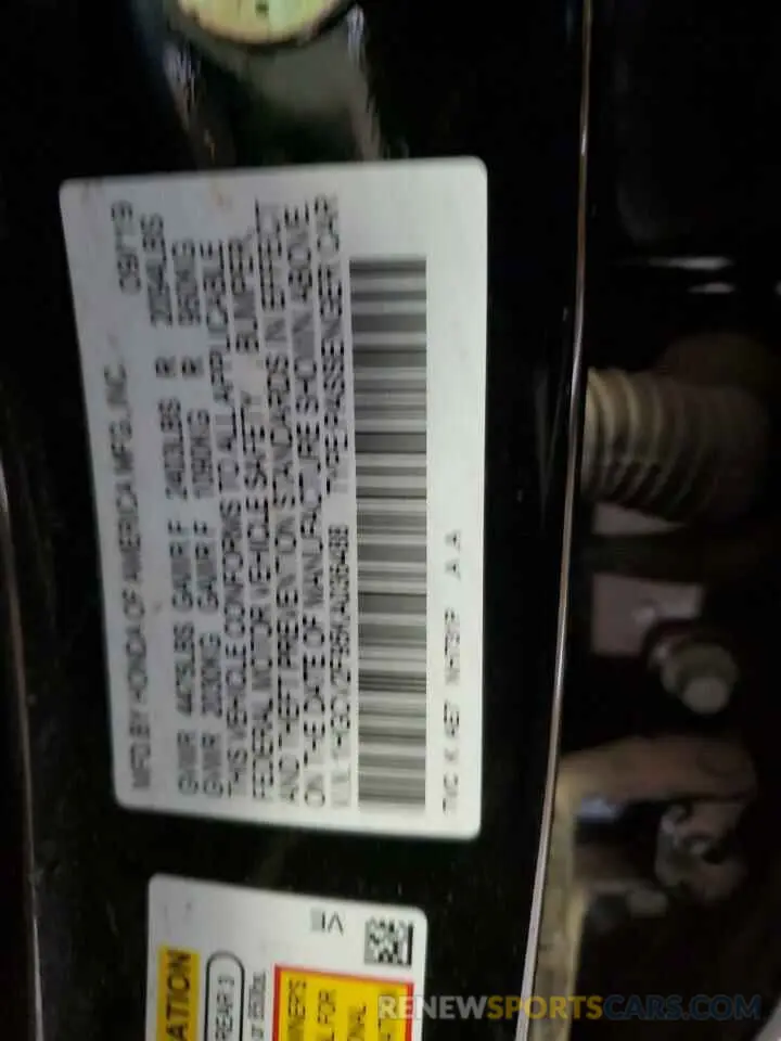12 Photograph of a damaged car 1HGCV2F95KA036488 HONDA ACCORD 2019