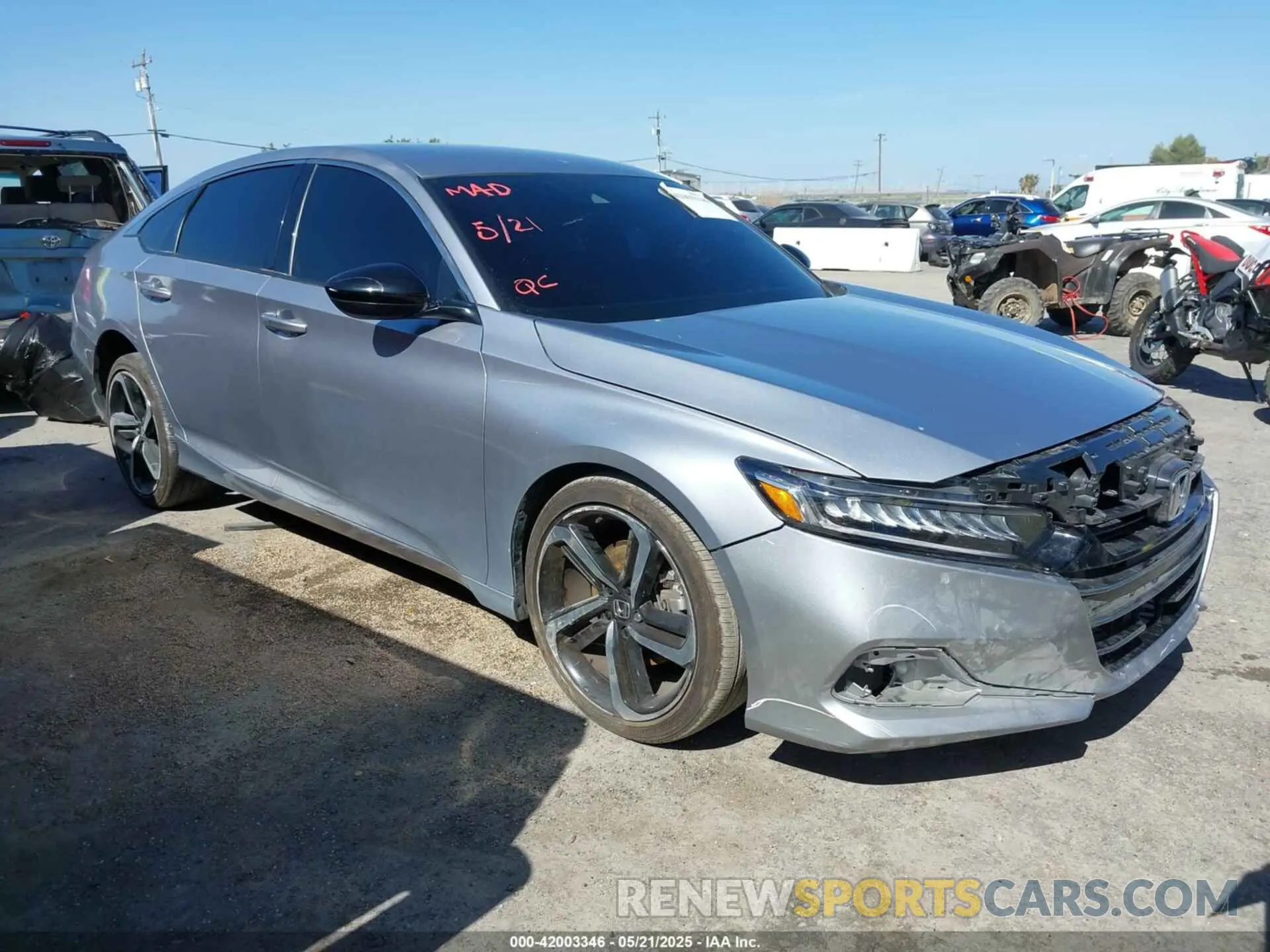 1 Photograph of a damaged car 1HGCV1F4XMA041705 HONDA ACCORD 2021