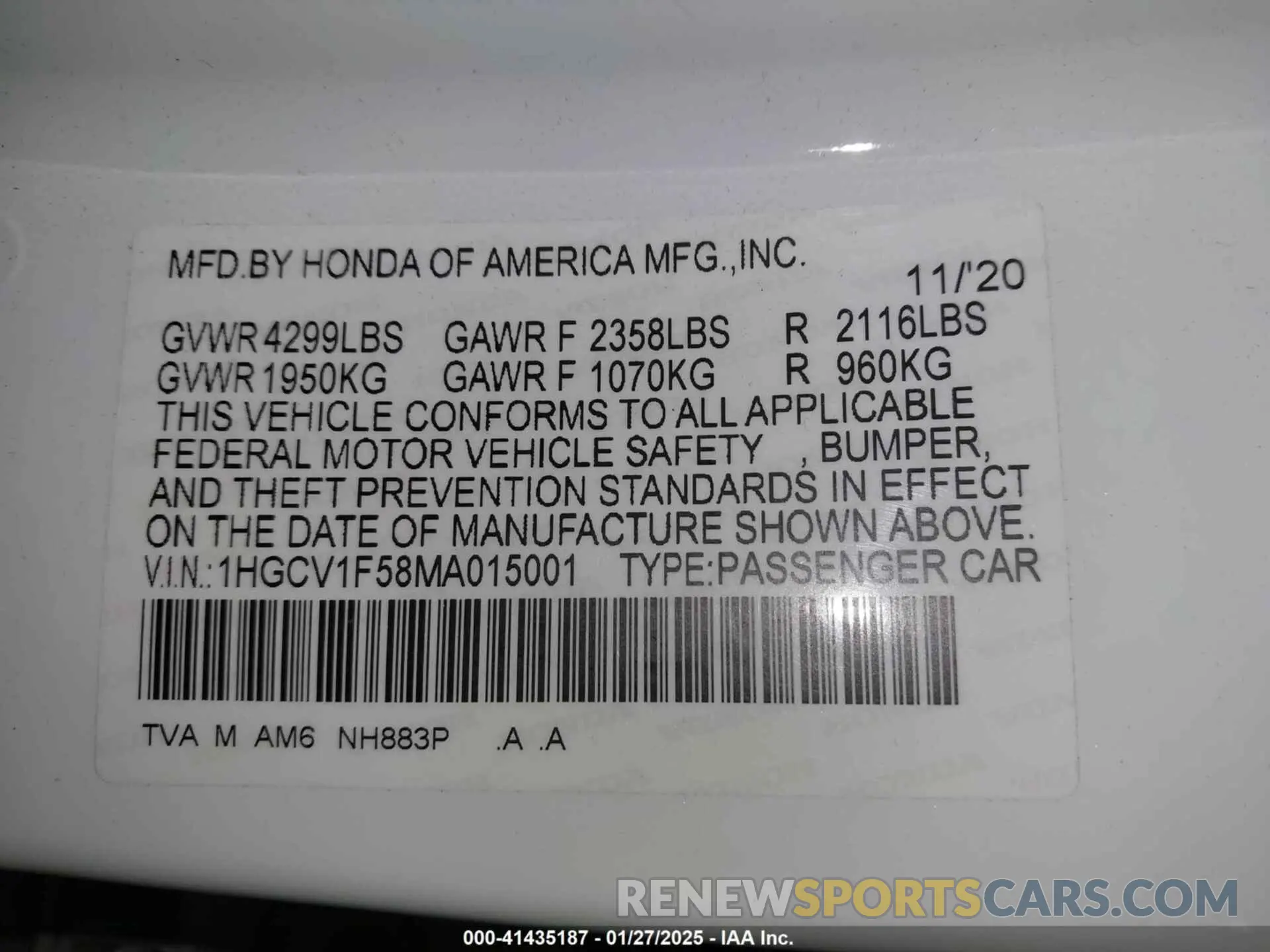 9 Фотография поврежденного автомобиля 1HGCV1F58MA015001 HONDA ACCORD 2021