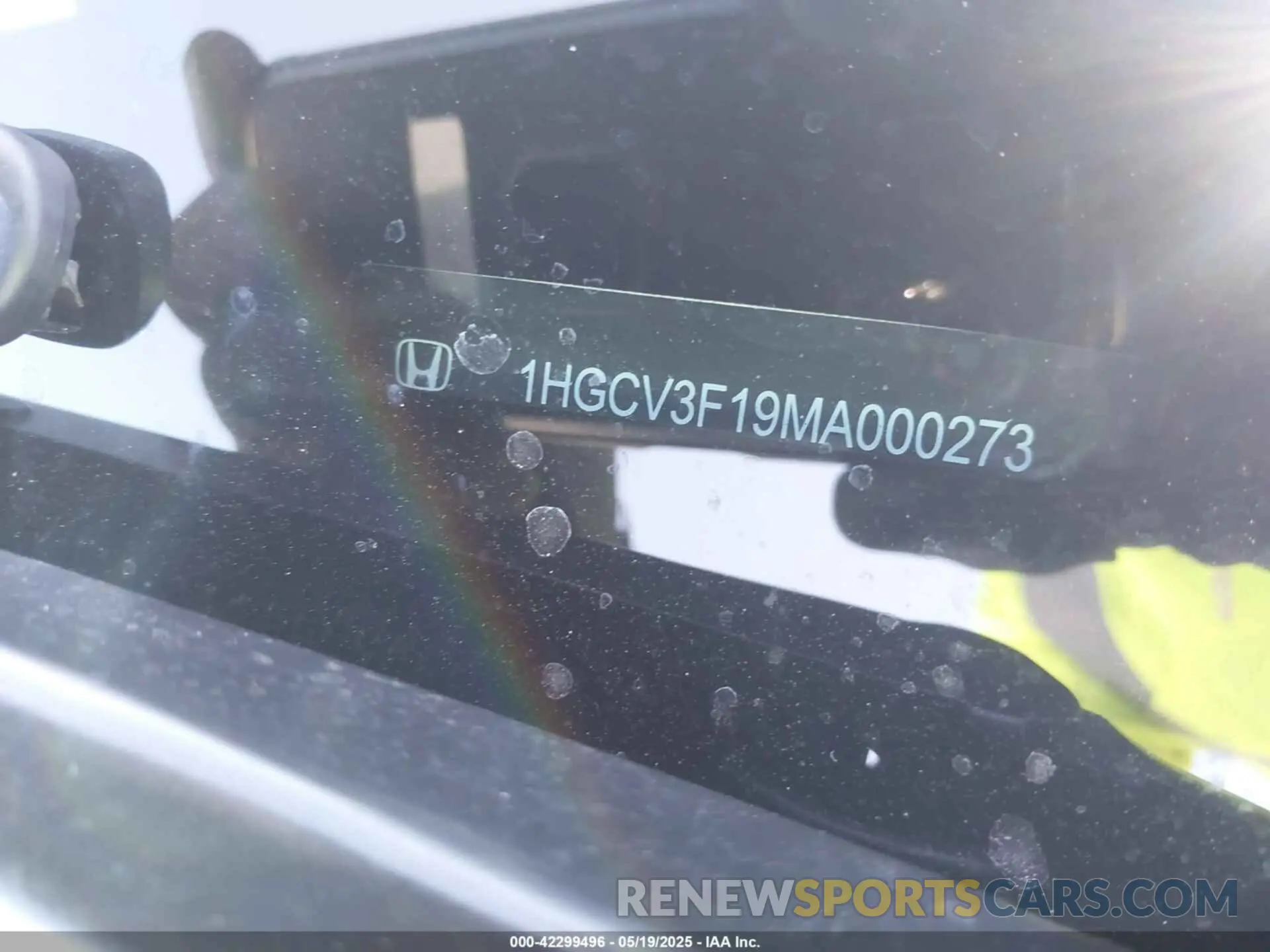 9 Photograph of a damaged car 1HGCV3F19MA000273 HONDA ACCORD 2021