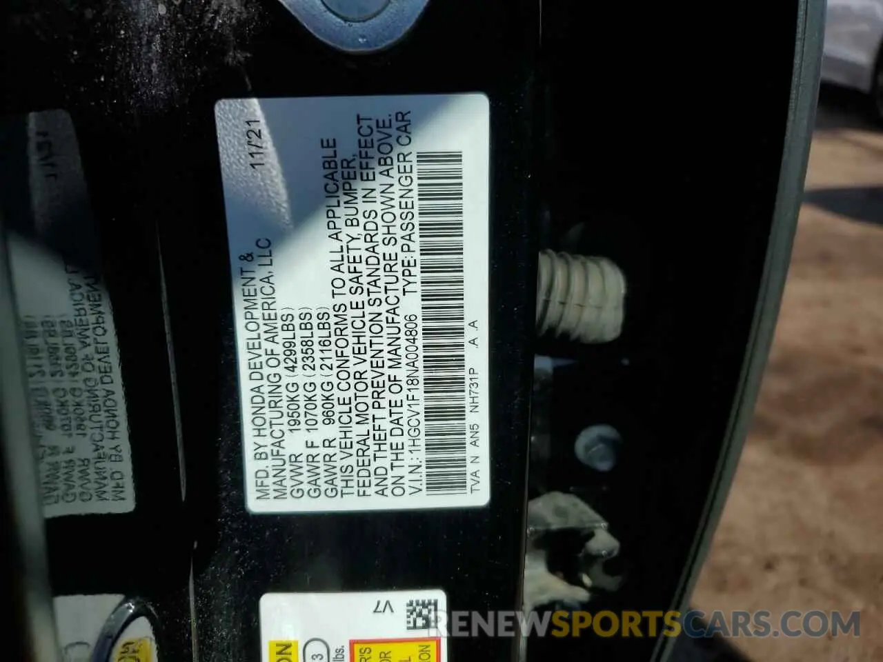 12 Фотография поврежденного автомобиля 1HGCV1F18NA004806 HONDA ACCORD 2022