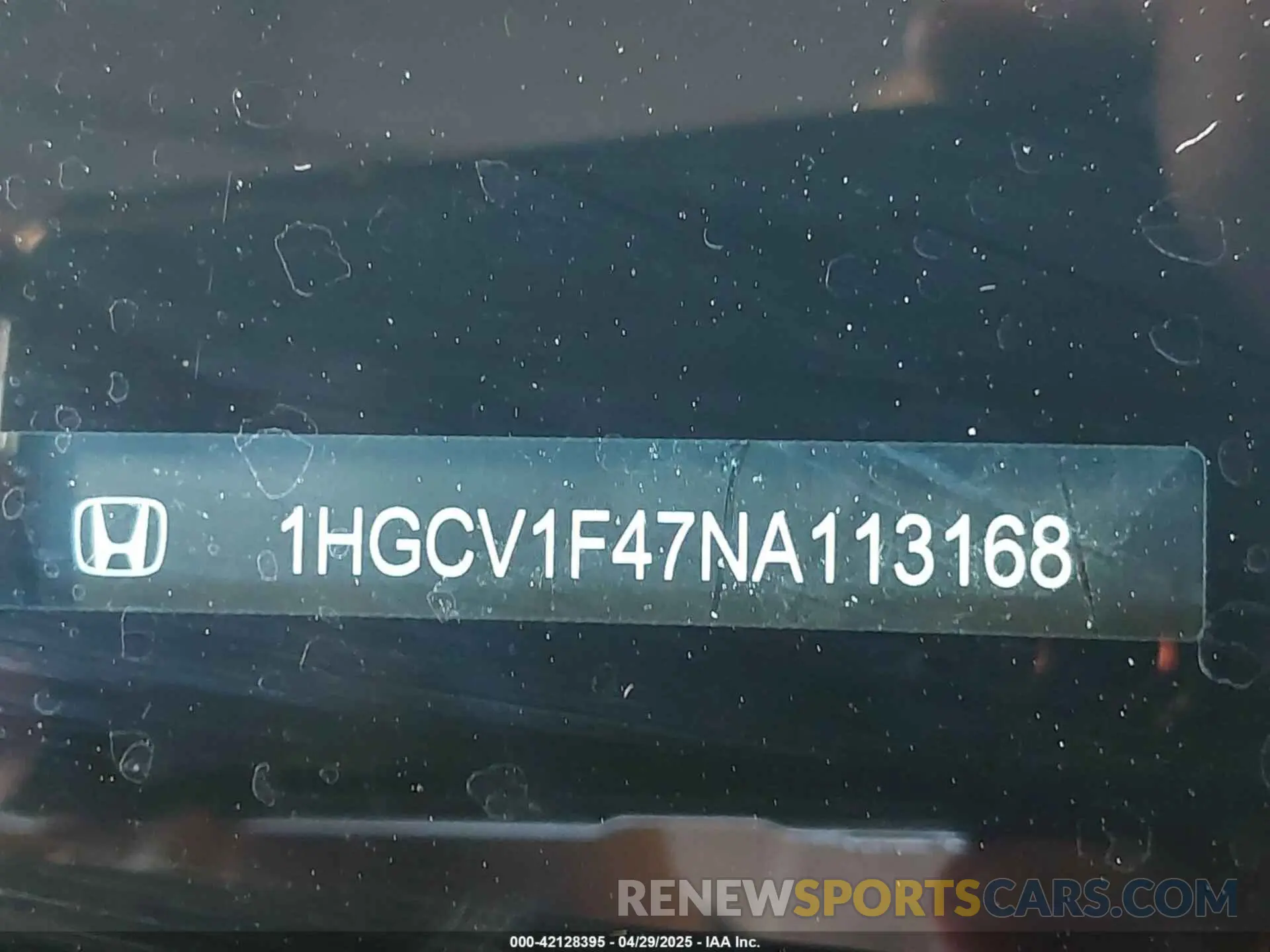 16 Photograph of a damaged car 1HGCV1F47NA113168 HONDA ACCORD 2022