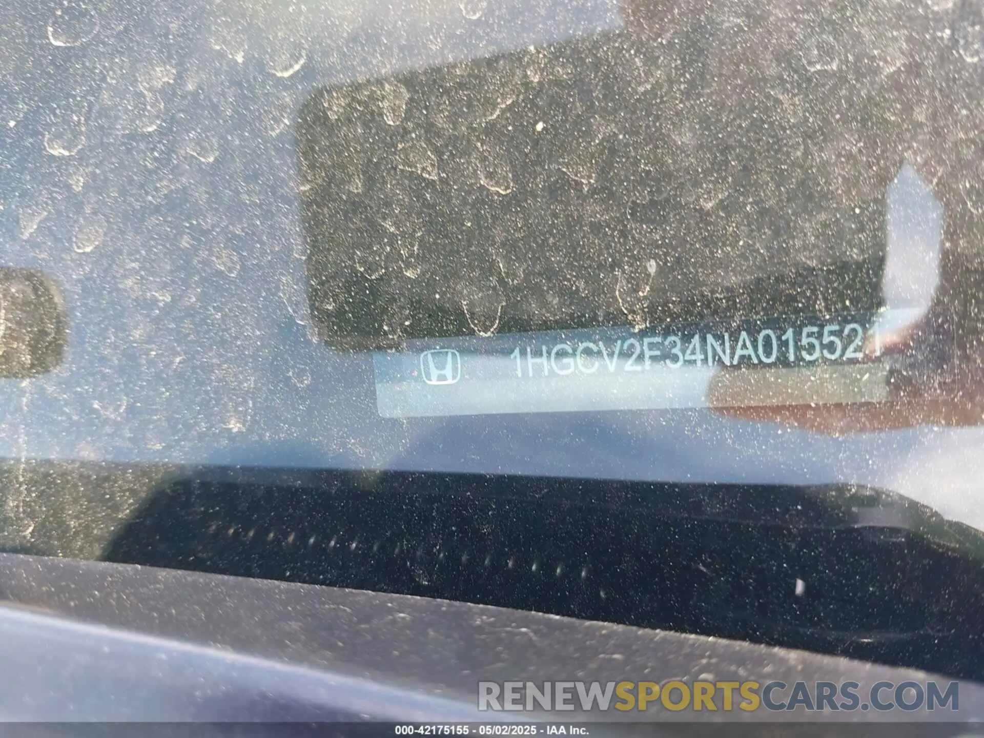 16 Photograph of a damaged car 1HGCV2F34NA015521 HONDA ACCORD 2022