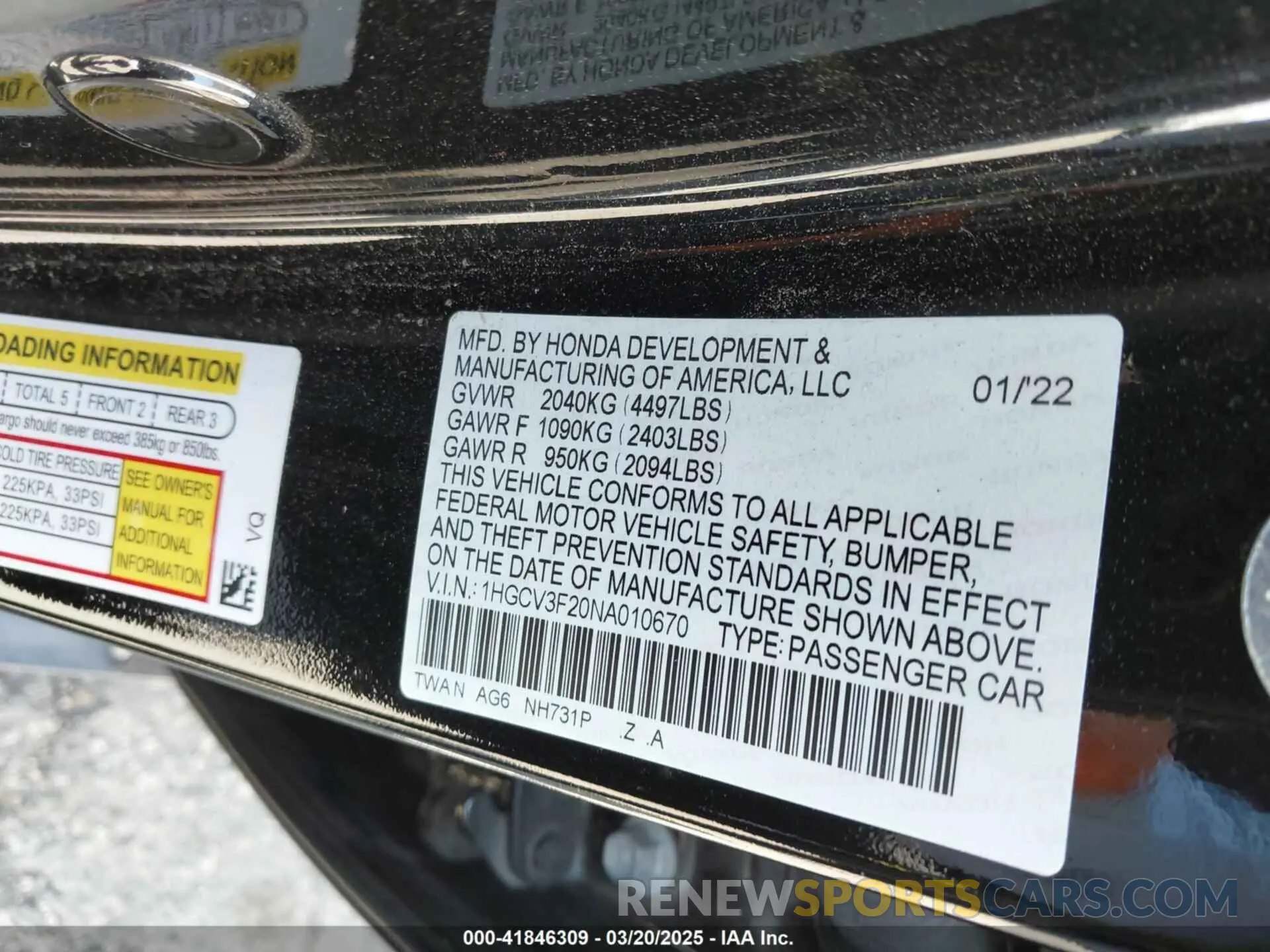 9 Фотография поврежденного автомобиля 1HGCV3F20NA010670 HONDA ACCORD 2022
