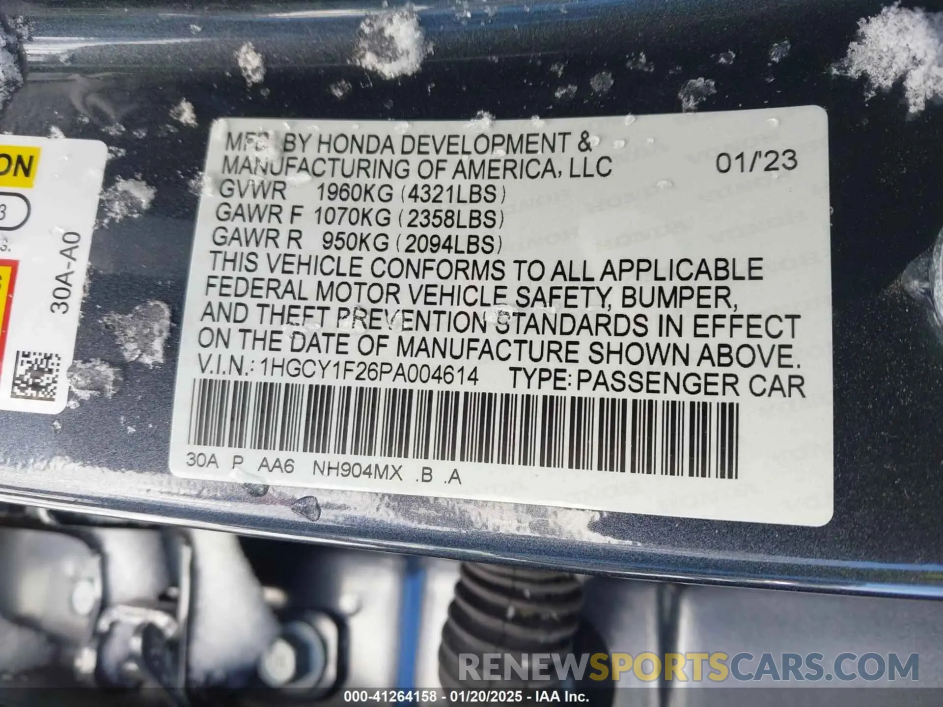 9 Фотография поврежденного автомобиля 1HGCY1F26PA004614 HONDA ACCORD 2023