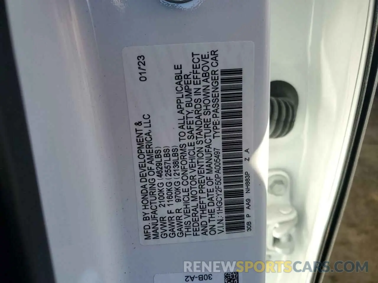 14 Photograph of a damaged car 1HGCY2F50PA005497 HONDA ACCORD 2023