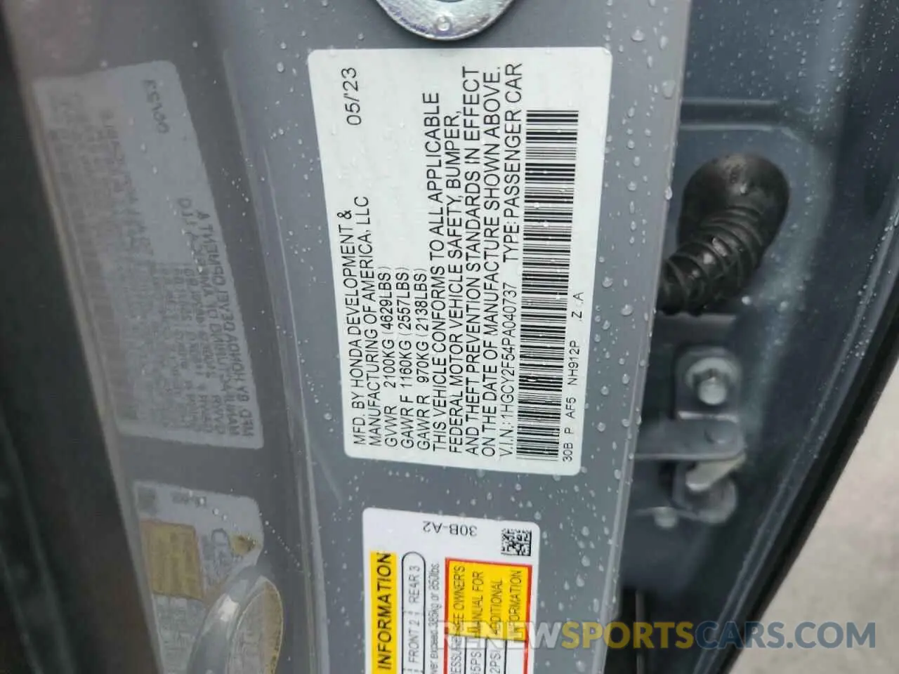 12 Фотография поврежденного автомобиля 1HGCY2F54PA040737 HONDA ACCORD 2023